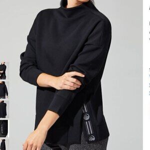 MPG Black Side-Slit Expressive Mock Neck Sz XL